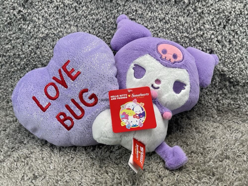 Hello Kitty Sweethearts Kuromi Purple Plush Heart Love Bug Pillow 2026 New Tags